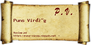 Puns Virág névjegykártya